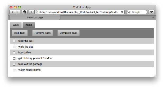 HTML5 Databases